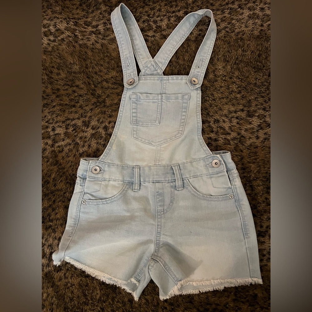 Light wash Denim Overall Shorts